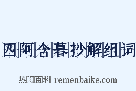 四阿含暮抄解组词是什么意思的图片